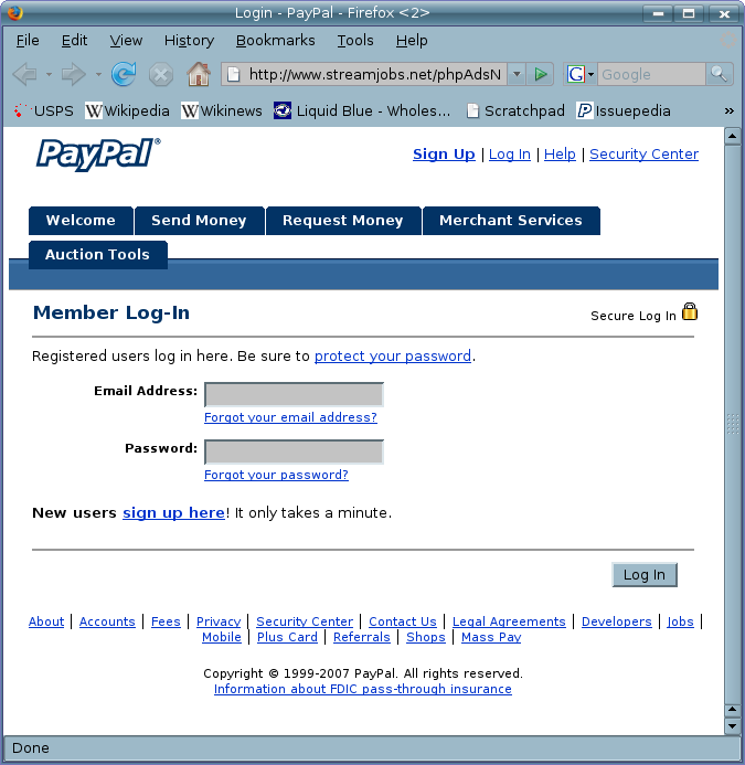 2007-05-26 streamjobs PayPal phishing screen.png