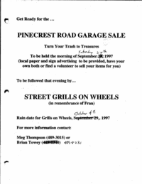 Seventeenth Picnic and Newsletter, page 1, 1997