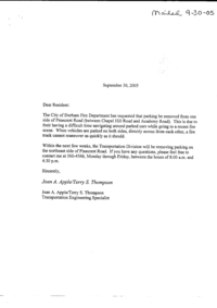 Letter that was sent to residents