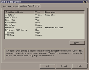 Win98 ODBC Select Data Source dialog.png